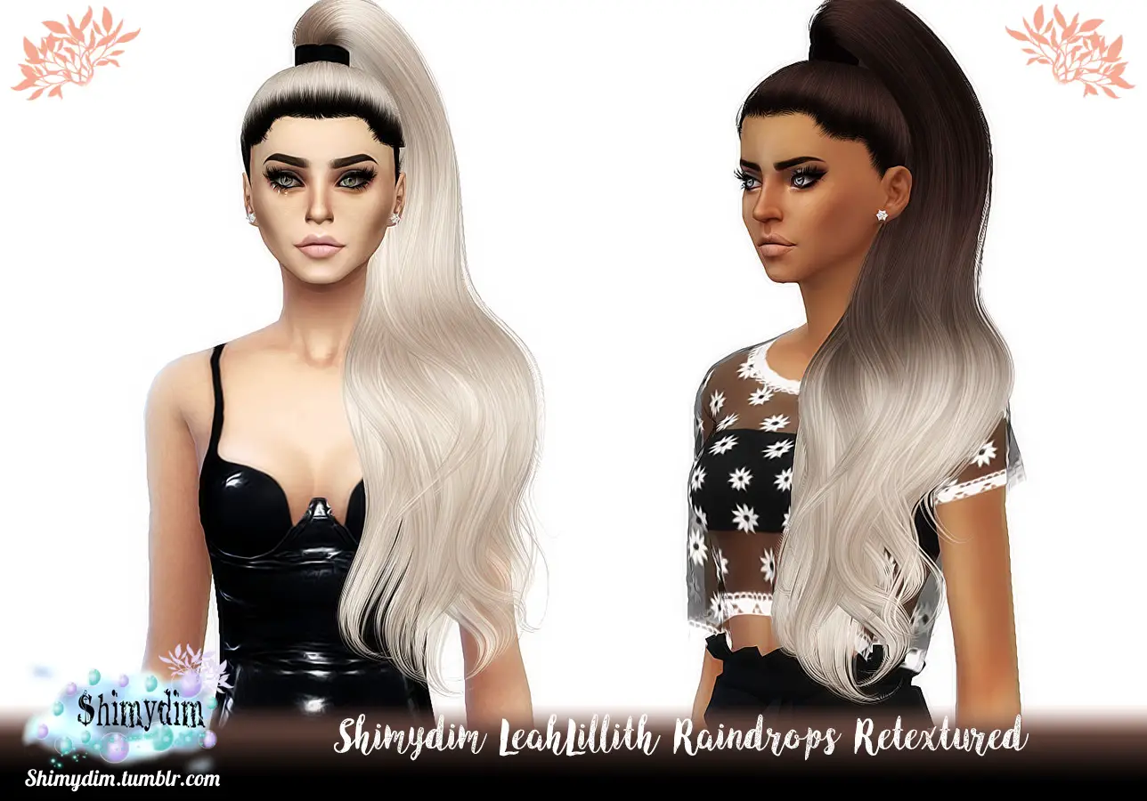 Shimydim Leahlillith`s Raindrops Hair Retexture Sims 4 Hairs
