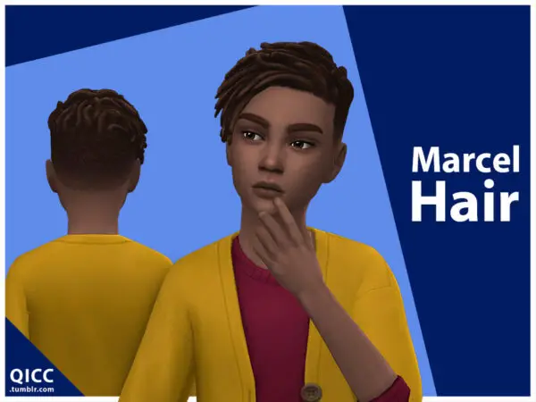 The Sims Resource: Marcel Hair by qicc for Sims 4