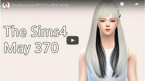 MAY Sims: May Hair 370F for Sims 4