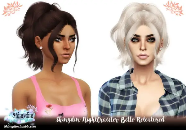 Shimydim: NightCrawler`s Belle Hair Retextured for Sims 4