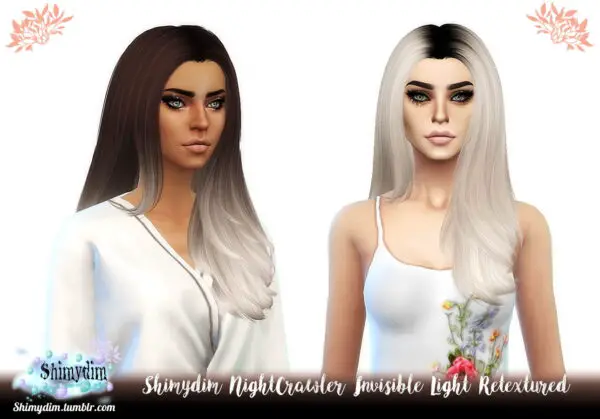 Shimydim: NightCrawler`s Invisible Light Hair Retextured for Sims 4