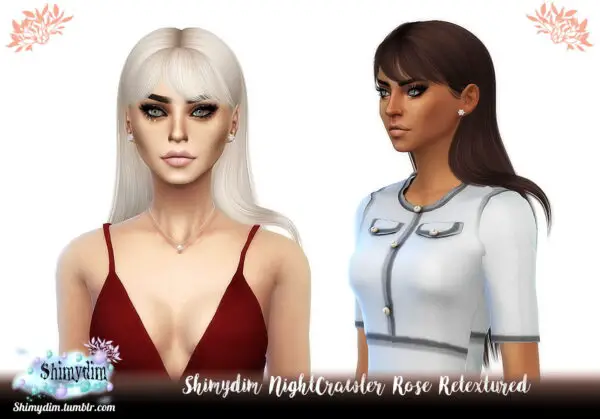 Shimydim: NightCrawler`s Rose Hair Retextured for Sims 4