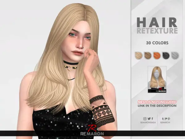 The Sims Resource: Odette Hair Retextured by remaron for Sims 4