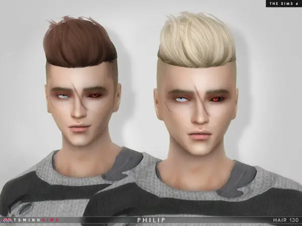 The Sims Resource: Philip Hair 130 by TsminhSims for Sims 4