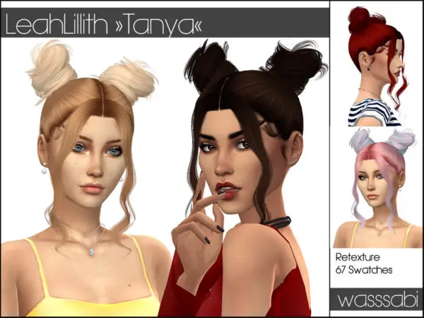 The Sims Resource: Tanya Hair Retextured by wasssabi for Sims 4
