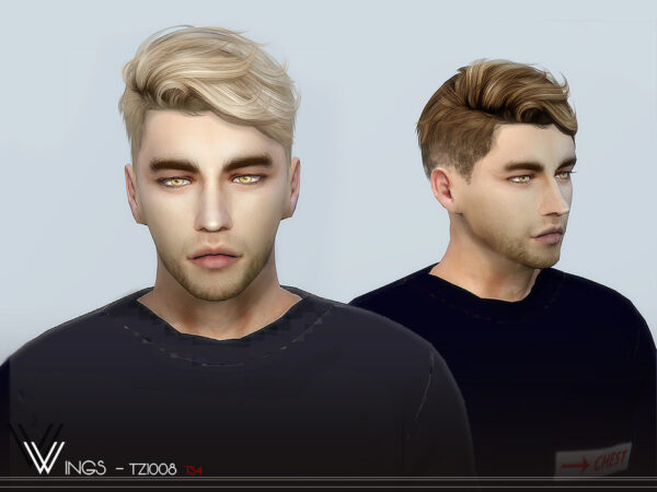 The Sims Resource: WINGS TZ1008 hair for Sims 4