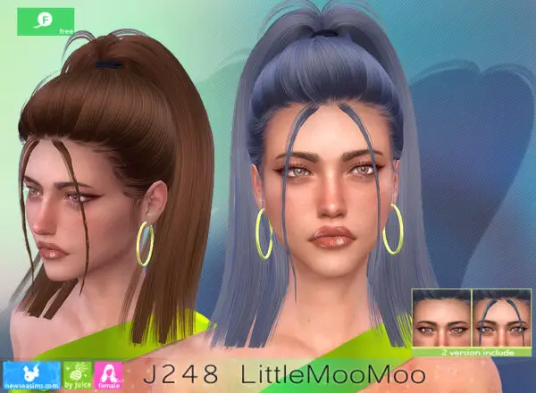 NewSea: J 248 Little MooMoo Hairstyle for Sims 4