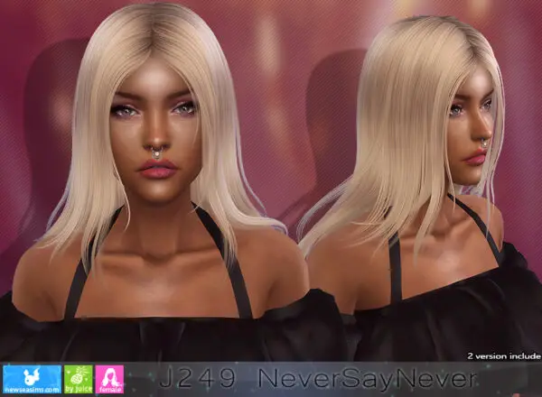 NewSea: J249 Never Say Never Hair for Sims 4