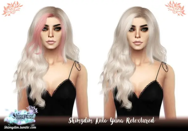 Shimydim: Anto`s Yuna Hair Retextured for Sims 4