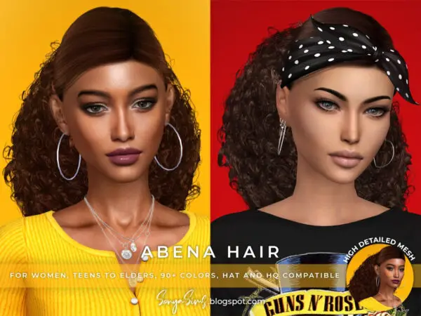 Sonya Sims: Bryan Hair and Abena Hair for Sims 4