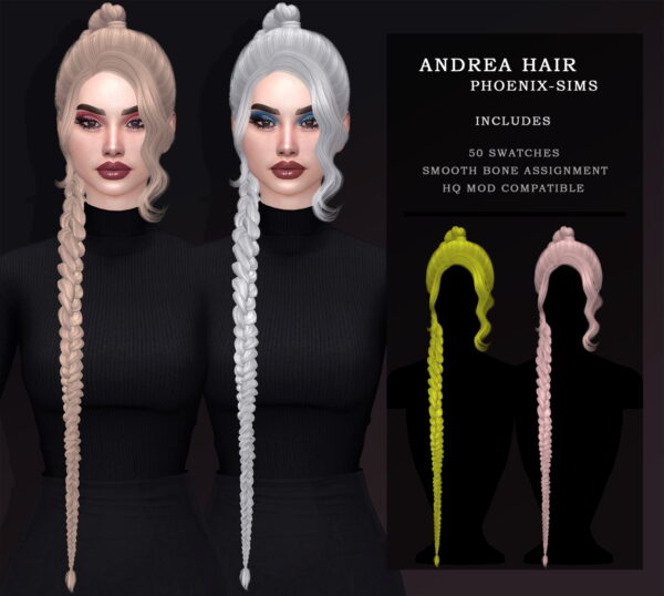 Phoenix Sims: Andrea and Lylac Hairs for Sims 4