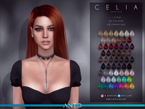 The Sims Resource: Celia Hair by Anto for Sims 4