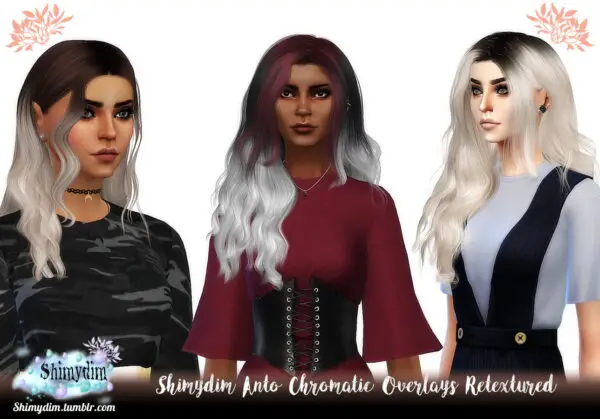Shimydim: Anto`s Chromatic Overlays Hair Retexture for Sims 4