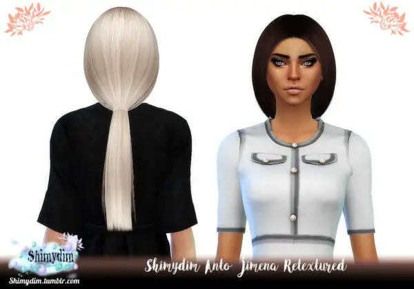 Shimydim: Anto`s Jimena Hair Retextured for Sims 4