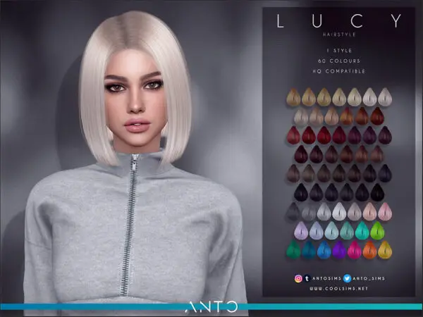 The Sims Resource: Lucy Hair by Anto for Sims 4
