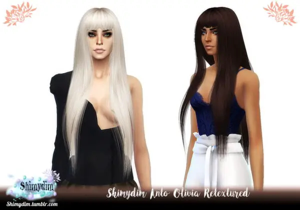 Shimydim: Anto`s Olivia Hair Retextured for Sims 4