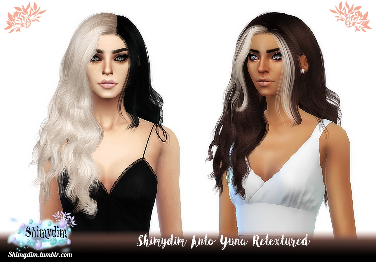 Shimydim Anto`s Yuna Hair Retextured Sims 4 Hairs