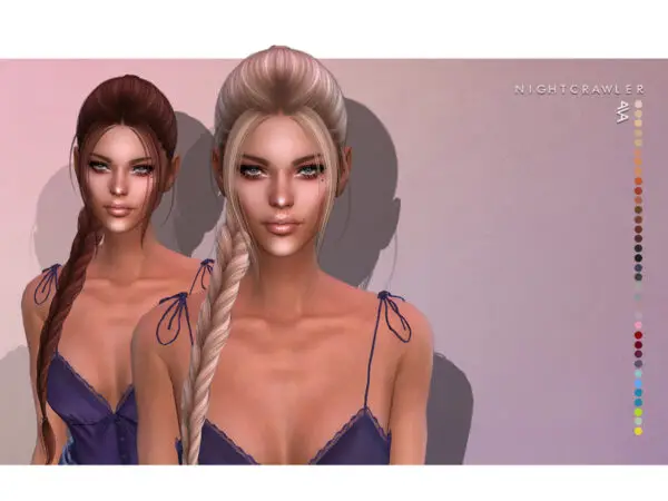 The Sims Resource: Ava Hair by Nightcrawler Sims for Sims 4
