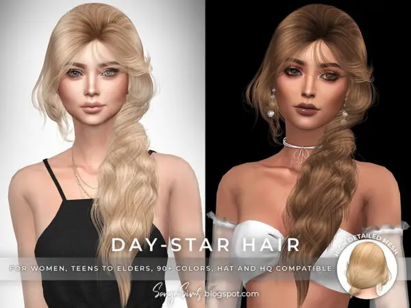 Sonya Sims: On the Moon Hair and Day Star Hair for Sims 4