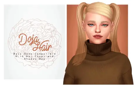 Isjao: Doja Hair for Sims 4