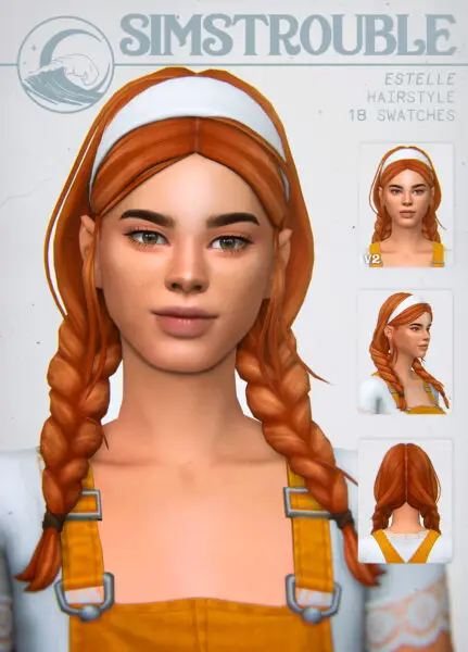 Simstrouble: Estelle Hairstyle for Sims 4