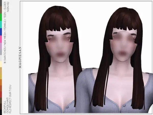 The Sims Resource: Gongju hair by magpiesan for Sims 4