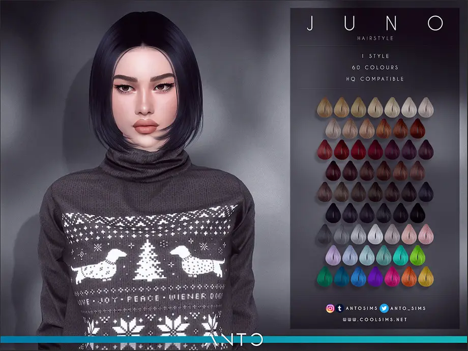 The Sims Resource Juno Hair By Anto Sims 4 Hairs