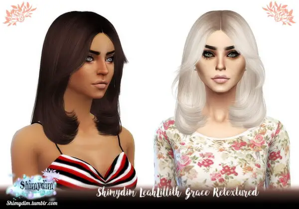 Shimydim: LeahLillith`s Grace Hair Retextured for Sims 4