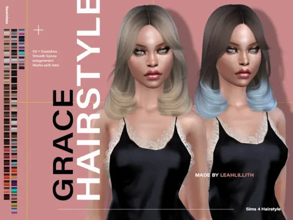 The Sims Resource: Grace Hairstyle by LeahLillith for Sims 4