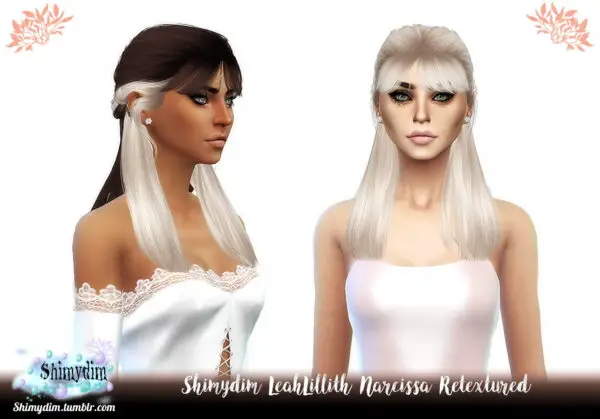 Shimydim: LeahLillith`s Narcissa Hair Retextured for Sims 4