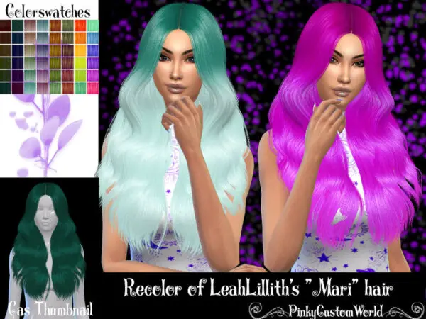 The Sims Resource: LeahLilliths Mari hair recolored by PinkyCustomWorld for Sims 4