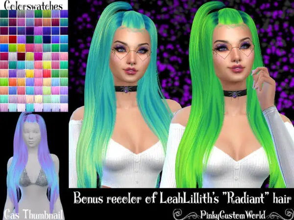 The Sims Resource: LeahLilliths Radiant hair by PinkyCustomWorld for Sims 4
