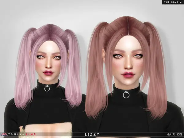 The Sims Resource: Lizzy Hair 135 by TsminhSims for Sims 4