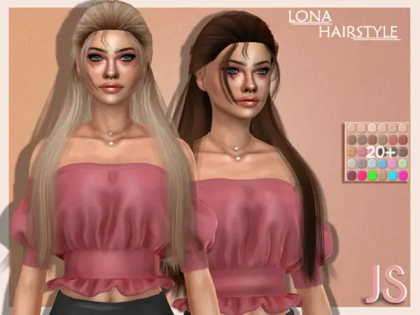 The Sims Resource: Lona Hair by JavaSims for Sims 4