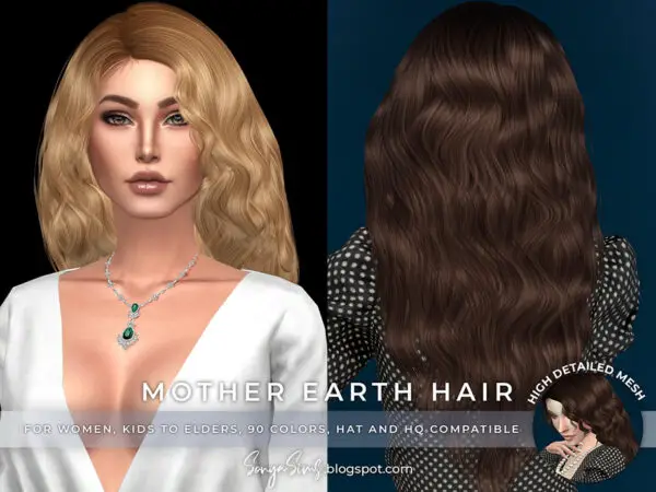 The Sims Resource: Mother Earth Hair by SonyaSimsCC for Sims 4