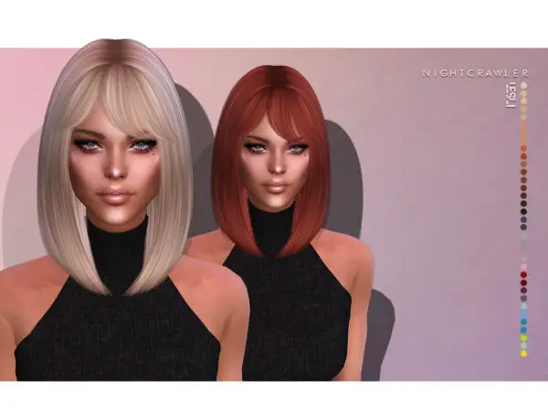 The Sims Resource: Lesli hair by Nightcrawler for Sims 4