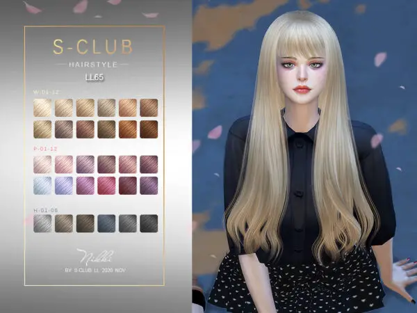The Sims Resource: Nikki hair n65 by S Club for Sims 4