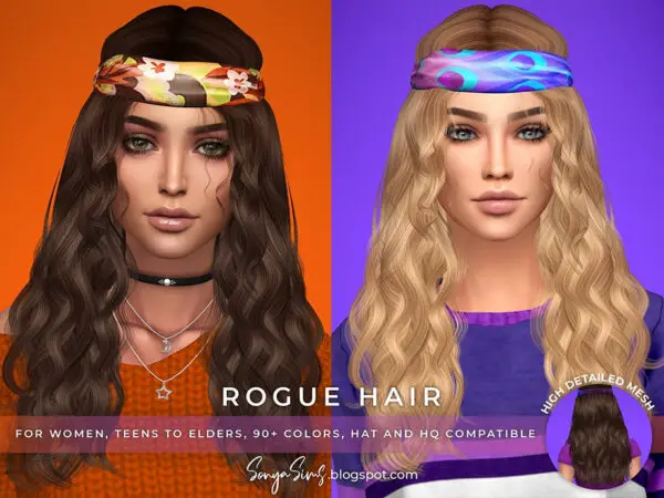 The Sims Resource: Rogue Hair by SonyaSimsCC for Sims 4