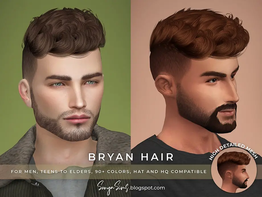 long wavy hair maxis match for male sims 4