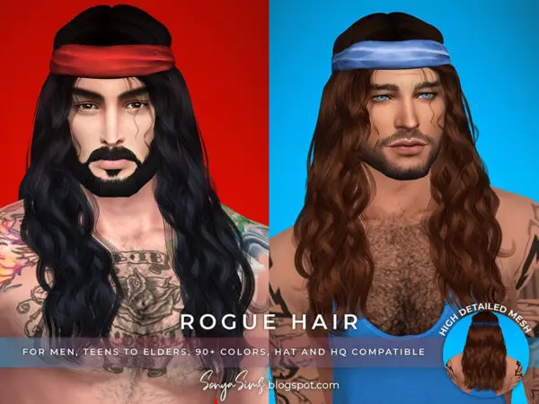 The Sims Resource: Rogue Hair for him by SonyaSims for Sims 4