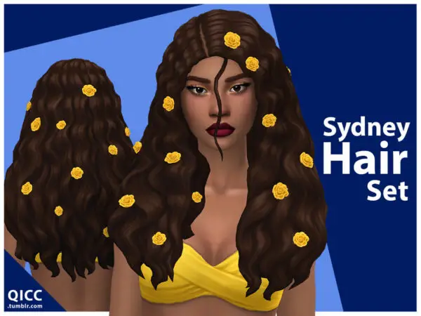 The Sims Resource: Sydney Hair Set by qicc for Sims 4
