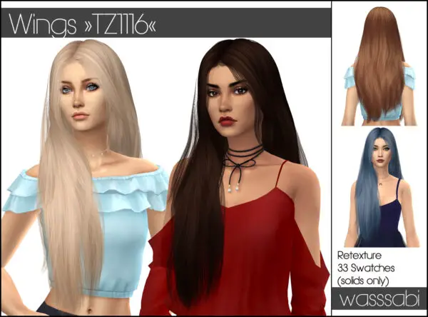 Wasssabi Sims: WINGS TZ1116 Hair Retextured for Sims 4