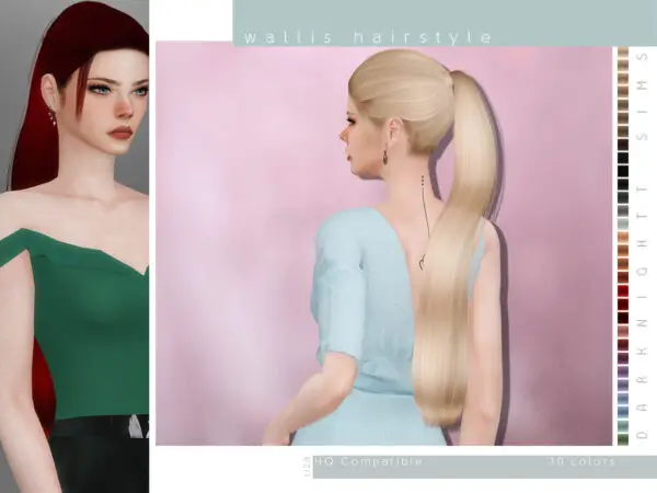 The Sims Resource: Wallis Hairstyle by DarkNighTt for Sims 4