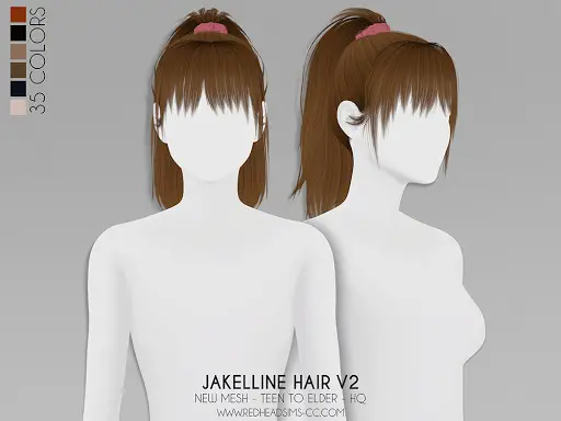 Coupure Electrique: Jakelline hair 2 version for girls for Sims 4