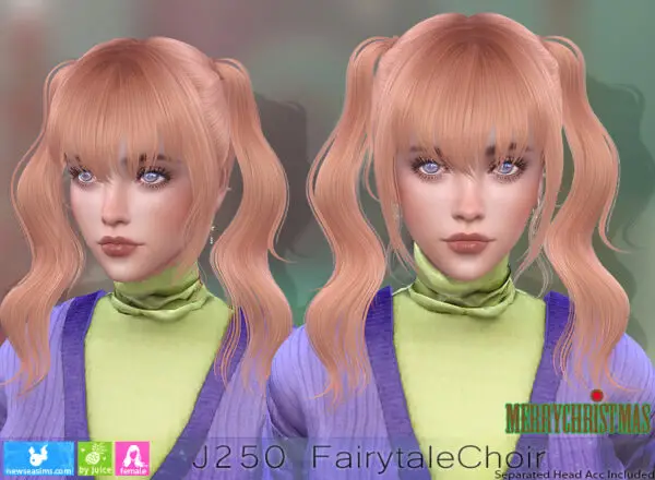 NewSea: J250 Fairytale Choir Hair for Sims 4