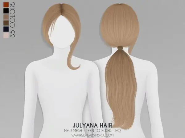 Coupure Electrique: Julyana Hair for girls for Sims 4