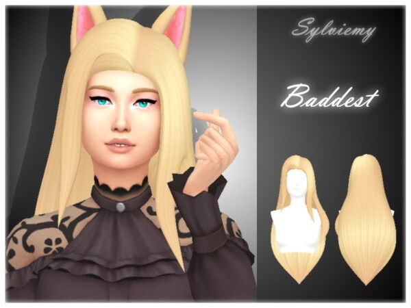 The Sims Resource: Ahri The Baddest Hairstyle Set by Sylviemy for Sims 4