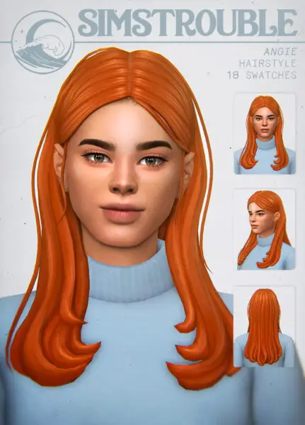 Simstrouble: Angie Hairstyle for Sims 4