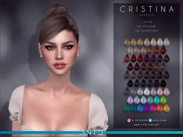 The Sims Resource: Cristina Hairstyle by Anto for Sims 4