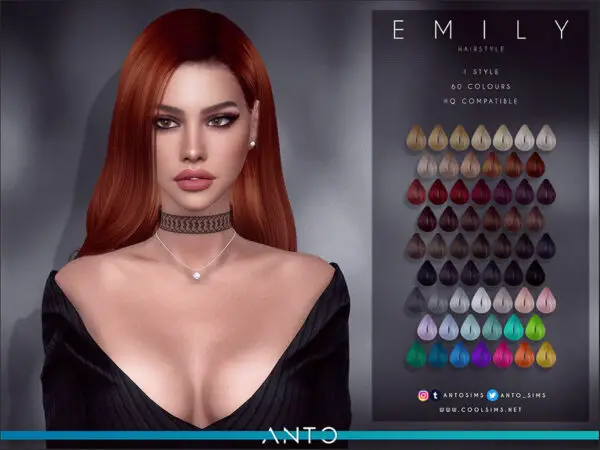 The Sims Resource: Emily Hairstyle by Anto for Sims 4